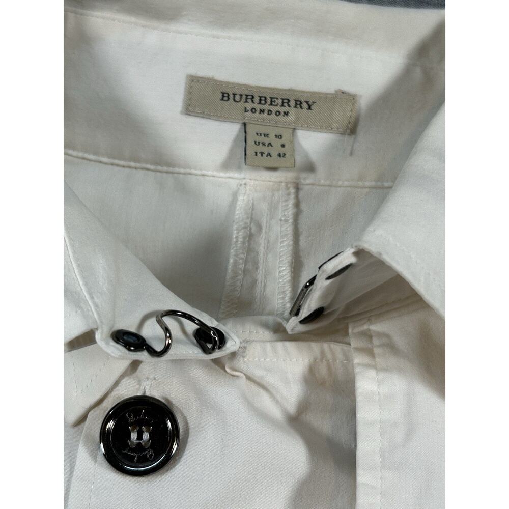 Burberry London Shirt Womens 8 White Long Sleeve Short Sleeve Button-Up Top - Picture 4 of 13